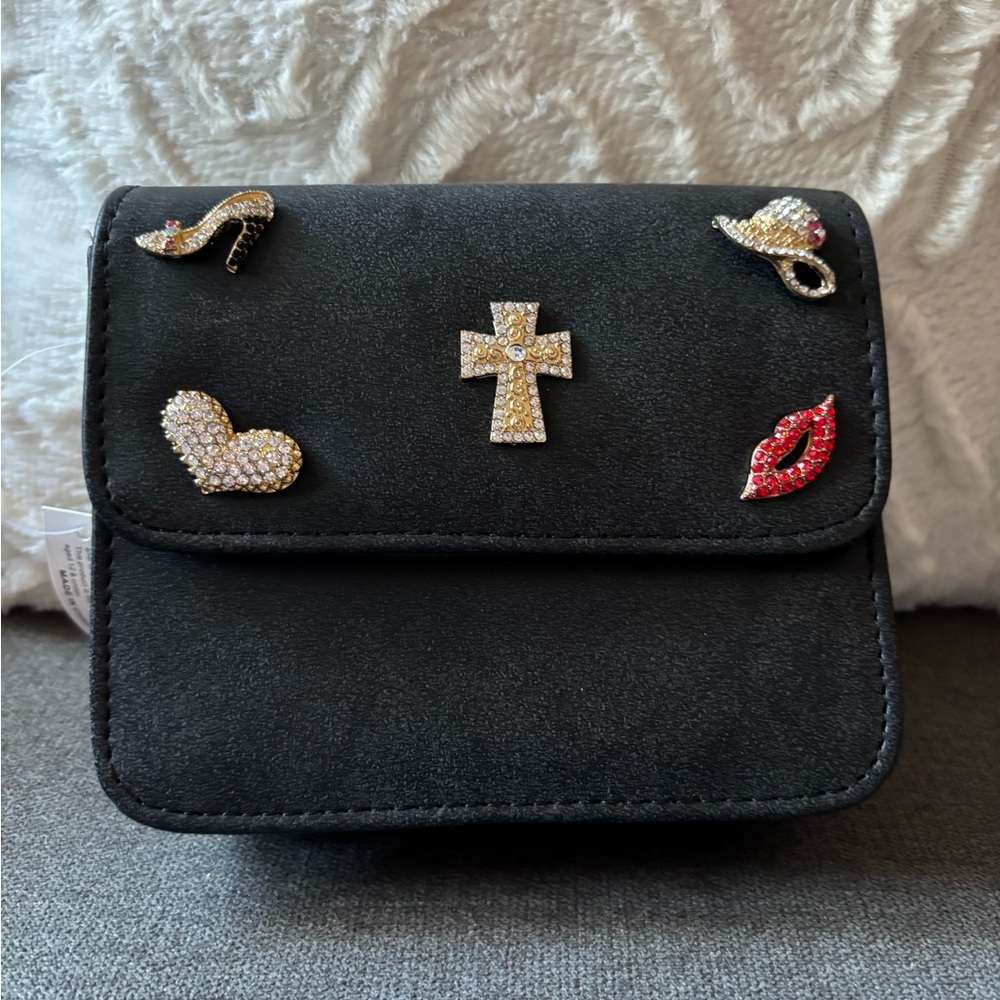 Black Embellished Crossbody Bag